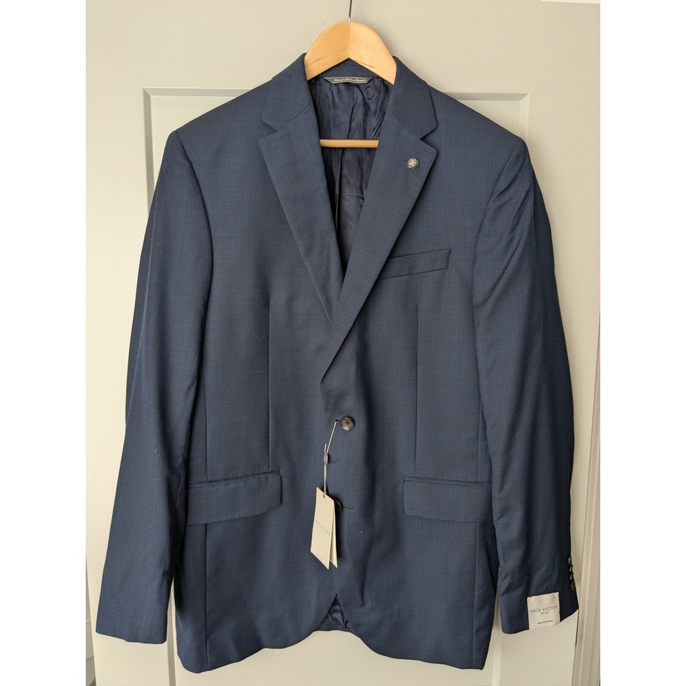 NWT Jack Victor 3Sixty5 Mens Wool Performance‎ Blazer Navy Blue Size 42L
